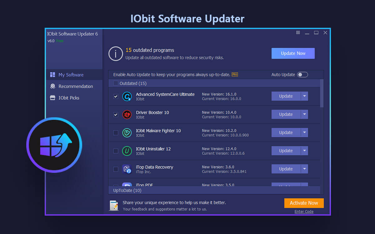 برنامج IObit Software Updater Pro 7.3.0.3 تحديث جميع البرامج